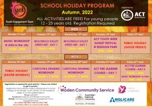 picture of school holiday program schedule