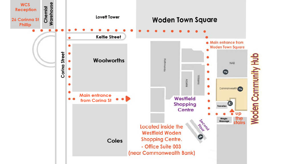 Location maps Woden Community Service